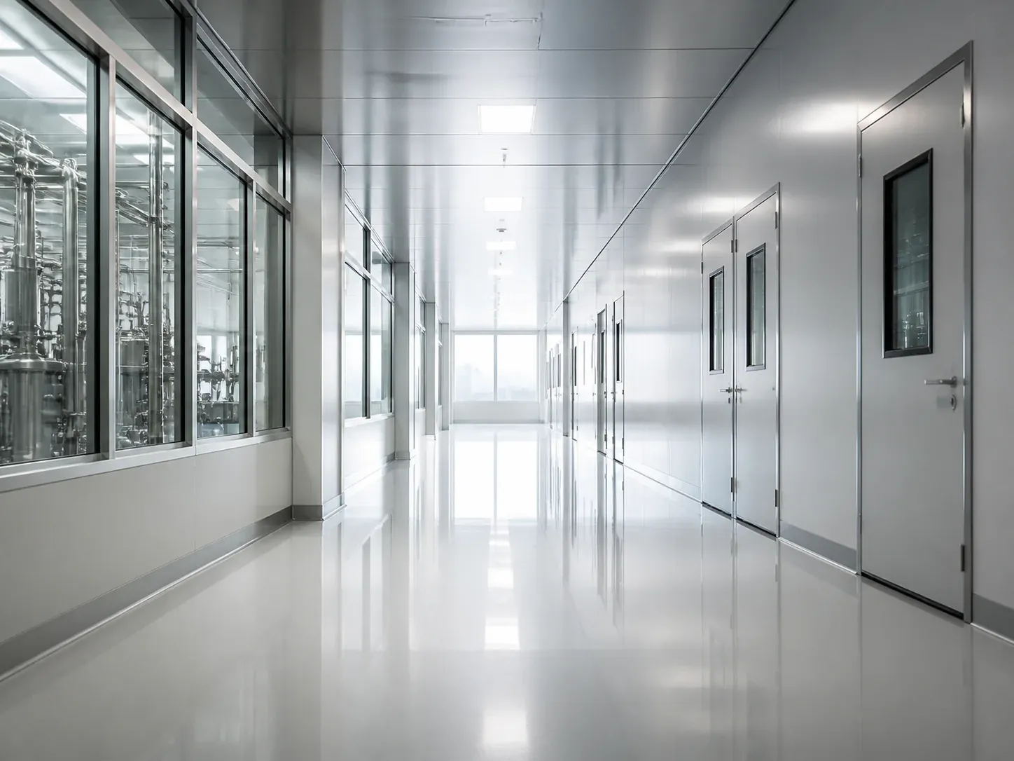 Pharmaceutical cleanroom corridor